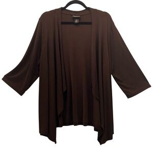 Maggie Barnes Cardigan Sweater Brown 1X